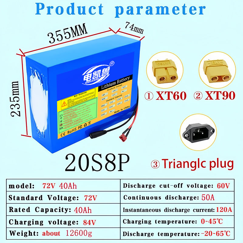 72V 40Ah 30Ah 20Ah 10Ah 21700  - đánh giá và giá 60V 50Ah Electric Scooter Battery